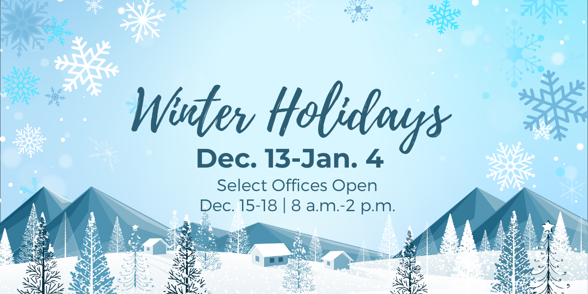 View winter holiday hours