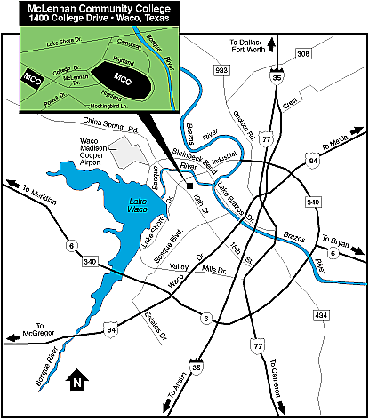 mclennan community college campus map Map To Mcc S Performing Arts mclennan community college campus map