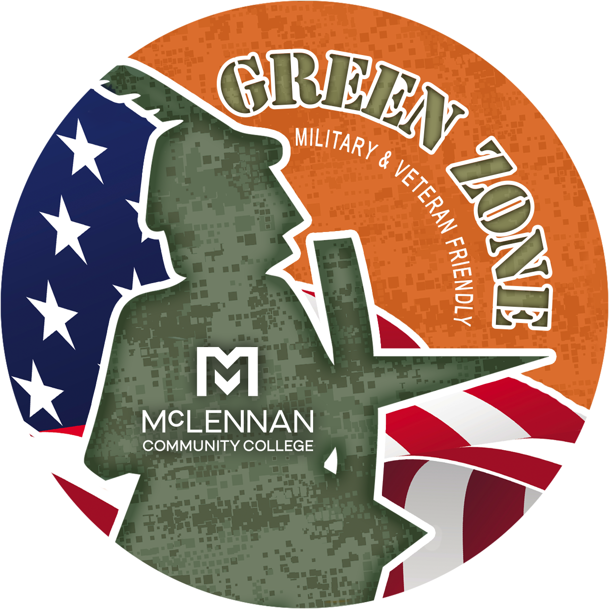 Green Zone Highlander Graphic with American Flag Background